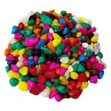 Canlı Petshop Akvaryum Fanus Teraryum Karışık Renkli Dekor Taşları 8-10 mm 1 kg