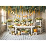 Canlı Renklerle Dolu Sarı-Beyaz Çiçekler Arka Plan 200X150CM, Stüdyo Fonu