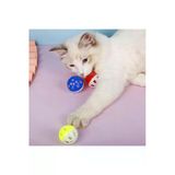 Canlipetshop Zilli Plastik Top Kedi Oyuncağı 3'lü Çok Renkli 4 cm