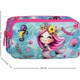 Canloor Waddell Deniz Kızı Desenli 2 Cepli Kalem Kutusu,kalemlik - Pembe - 20*6*10CM - CÜZDAN TİPİ