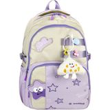 Canloor Waddell Lisanslı Lila Yıldız Desenli Günlük Sırt Çantası,peluş Oyuncak Hediyeli Okul Sırt Çantası - SIRT ÇANTASI - 36*17*46CM