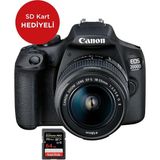 Canon EOS 2000D IS Kit Fotoğraf Makinesi 24,1 MP Düşük Işıkta Detaylı Çekim SD Kart Hediyeli