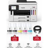 Canon Maxıfy GX7140 Tanklı Wi-Fi Yazıcı 6000 Siyah 14000 Renkli Baskı + Ekstra Siyah Mürekkep + Yazıcı Kablosu - Beyaz