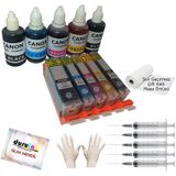 Canon Mp540 Mp550 Mp560 Uyumlu Kolay Dolan Kartuş+5x50ml Mürekkep 5 Renk Dolu