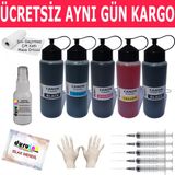 Canon Mp830 950 960 5X500ml Muadil Mürekkep Seti Duruınk 5 Renk Kartuş Dolum Mürekkebi