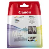 Canon MX455 PG-510 CL-511 Renkli + Siyah 2'li Orijinal Kartuş Set