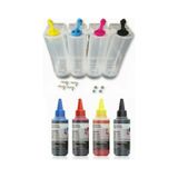 Canon Pixma E414 /canon Pg-46/cl-56 Siyah Ve Renkli Kartuş İle Uyumlu 4 Renk Bitmeyen Kartuş Tankı + 4 Renk 100 Ml Mürekkep Seti