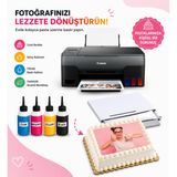 Canon PIXMA G3410 Resimli Pasta Yazıcısı | Gıda Mürekkepli, Wi-Fi, Tarayıcı, Fotokopi + Bitmeyen Kar