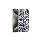 Canpay Apple iPhone 14 Pro Max Uyumlu Kılıf, Gri Leopar Desenli, Mat Dokulu, Sert TPU Kapak