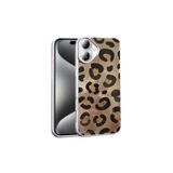 Canpay Apple iPhone 16 Plus Uyumlu Kılıf, Leopar Desenli, Mat Dokulu, Sert TPU Kapak, Gold