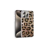 Canpay Apple iPhone 16 Pro Max Uyumlu Kılıf, Leopar Desenli, Mat Dokulu, Sert TPU Kapak, Gold