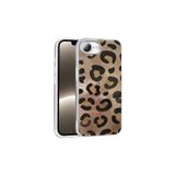 Canpay Apple iPhone 16E Uyumlu Kılıf, Leopar Desenli, Mat Dokulu, Sert TPU Kapak, Gold