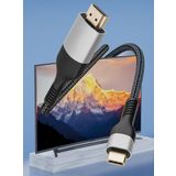 Canpay Bir ucu Type-C Bir Ucu HDMI Kablo (1.8mtr)-(8K@60Hz) Görüntü Kalitesi 3D Görsel Efekt Destekli