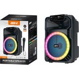 Canpay Kablosuz Bluetooth Karaoke Hoparlör Mikrofonlu, LED Rgb Işıklı 8 Inç Stereo Bas, 1.3 kg Taşınabilir - Siyah