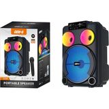 Canpay Mikrofonlu Rgb Işıklı Kablosuz Karaoke Hoparlör 8 Inç Stereo Bas, Taşınabilir Parti Ses Sistemi - Siyah