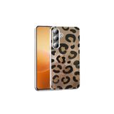Canpay Samsung Galaxy S24 Plus Uyumlu Kılıf, Leopar Desenli, Mat Dokulu, Sert TPU Kapak, Gold