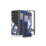 Canpay Samsung Galaxy Z Flip 7 Uyumlu Kılıf, Elektroplatin Kaplama Çerçeveli, Şeffaf, Standlı, Siyah