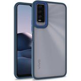 Canpay Vivo Y20 Case Kılıf Case, Kamera Lens Korumalı Elektroplatin Kaplama Sert Pc Koruyucu Colourful Platinum Serisi - Mavi