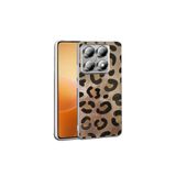 Canpay Xiaomi 14T Pro Uyumlu Kılıf, Leopar Desenli, Mat Dokulu, Sert TPU Kapak, Gold