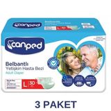 Canped Belbantlı Polietilen Büyük Boy 3×30'lu Hasta Bezi