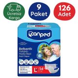 Canped Belbantlı Tekstil Yüzeyli Hasta Bezi Gece (L) - 126 Adet