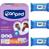 Canped Belbantlı Xs 60 Adet Hasta Bezi + 3 Paket Vücut Temizleme Mendili