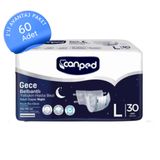 Canped Belbantlı Yetişkin Hasta Bezi Gece Large 30'lu (60 Adet) Kontrol Ettim