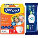 Canped Emici Külot Büyük L (Large) 14 Adet Hasta Bezi - Temizleme Havlusu 2 Li Set