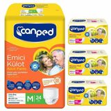 Canped Emici Külot Orta M-Medium 24 Adet + 3 Adet Canped Mesane Pedi Normal