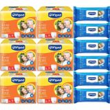 Canped Emici Külot Pants Hasta Yetişkin Bezi L - Büyük - Large 14 Adet- Temizleme Havlusu (12Li Set)