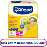 Canped M Beden Orta Mesane Pedi 20 Adet 100 Kullanım İçin Cilt Dostu Özellikler Sunar - Beyaz