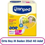 Canped Mesane Pedi M Beden Orta 20X2 40 Adet - Beyaz
