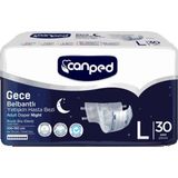 Canped Tekstil 30 Adet Large Gece Beyaz Renkli Yetişkin Hasta Bezi ile Rahat Kullanım