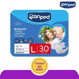 Canped Tekstil Yüzeyli Belbantlı Bağlamalı Büyük Boy Large 30'Lu Hasta Bezi