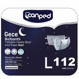 Canped Tekstil Yüzeyli Belbantlı Hasta Bezi Gece Büyük Boy L 112 Adet