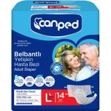 Canped Yetişkin Bel Bantlı Gece 14 Adet L Büyük Boy Hasta Bezi