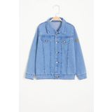 Cansın Mini 15525 Mavi Düğmeli Erkek Çocuk Jean Ceket