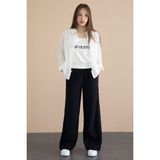 Cansın Mini Beyaz Geniş Paça Pantolonlu Gömlekli Kız Çocuk Croplu 3lü Alt Üst Takım 24067 - 10 - 11 Yaş