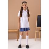 Cansın Mini Beyaz Kısa Kol Polo Yaka Basic Kız Çocuk Okul Tişört 19455 - 10 Yaş