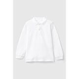 Cansın Mini Beyaz Uzun Kol Polo Yaka Basic Erkek Çocuk Okul Tişört 19454 - 14 - 15 Yaş