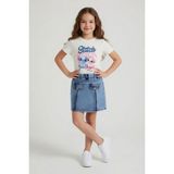 Cansın Mini Ekru Kalpli Karakter Baskılı Badili Jean Etekli Kız Çocuk Takım 24099 - 2 - 3 Yaş