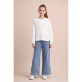 Cansın Mini Ekru Yıldız Işlemeli Badili Jean Pantolonlu Kız Çocuk 2li Takım 23742 - 7 - 8 Yaş