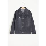 Cansın Mini Füme Düğmeli Erkek Çocuk Jean Ceket 15524