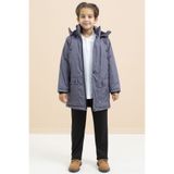 Cansın Mini Füme İçi Kürklü Çıtçıtlı Cepli Uzun Kesim Erkek Çocuk Kapüşonlu Şişme Mont 21449