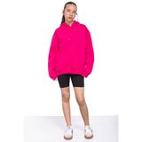 Cansın Mini Fuşya Kanguru Cepli Basic Şardonlu Kız Çocuk Kapüşonlu Sweatshirt 21206