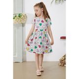 Cansın Mini Gri Kalp Baskılı Kısa Kollu Kız Çocuk Elbise 18780 - 2 - 3 Yaş