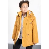 Cansın Mini Hardal İçi Kürklü Çıkarılabilir Kapüşonlu Basic Erkek Çocuk Şişme Mont 21440