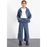 Cansın Mini Indigo Çift Düğme Detay Gömlekli Pantolonlu Kız Çocuk Gabardin Takım 23542 - 8 - 9 Yaş