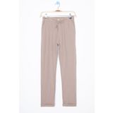 Cansın Mini Kahve Beli Bağcıklı Duble Paça Erkek Çocuk Jogger Pantolon 20042