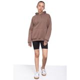 Cansın Mini Kahve Kanguru Cepli Basic Şardonlu Kız Çocuk Kapüşonlu Sweatshirt 21208